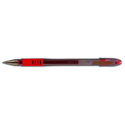 Pilot G-107 Grip Gel Rollerball Pen Fine 0.7mm Tip 0.39mm Line Red Ref BLGPG10702 [Pack 12]