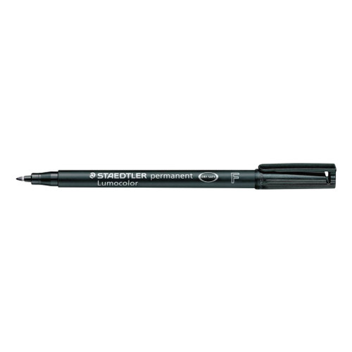 Staedtler 318 Lumocolor Permanent Pen Fine 0.6mm Line Black Ref 318-9 [Pack 10]