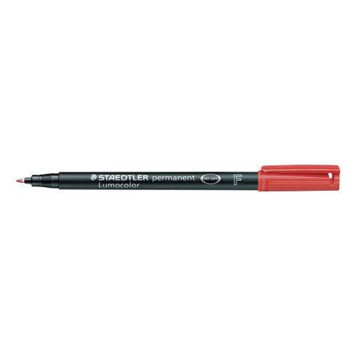 Staedtler 318 Lumocolor Permanent Pen Fine 0.6mm Line Red Ref 318-2 [Pack 10]