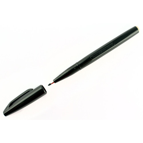 Pentel Sign Pen S520 Fibre Tipped 2.0mm Tip 1.0mm Line Black Ref S520-A [Pack 12]