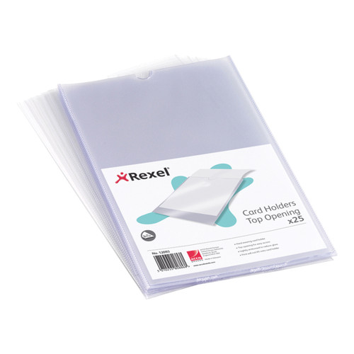 Rexel Clear Card Holder Nyrex Open on Short Edge A5 Ref 12060 [Pack 25]