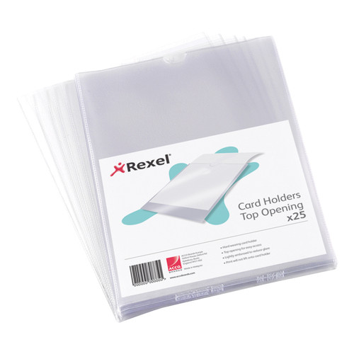 Rexel Clear Card Holder Nyrex Open on Short Edge 203x127mm Ref 12050 [Pack 25]