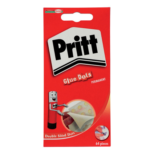 Pritt Glue Dots Permanent Double-sided 64 per Wallet Ref 1444964 [Pack 12]