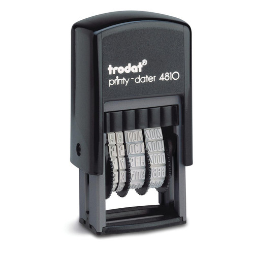 Trodat Printy 4810 Budget Mini Dater Stamp Self-inking 20x3.8mm Black Ref 70169