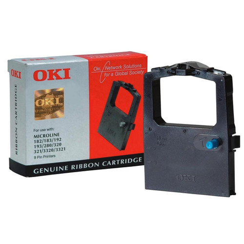 OKI Ribbon Cassette Fabric Nylon Black [for 100 300 Series-9 PIN-182 3-192 3-320 I-3320] Ref 09002303