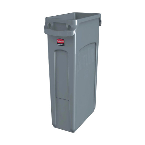 Rubbermaid Slim Jim Recycling Container Bin 60 Litre Capacity 558x279x635mm Grey Ref 1971258