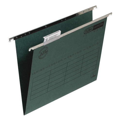 Elba Verticfile Ultimate Suspension File 15mm V-base Manilla 240gsm Foolscap Green Ref100331250 [Pack 50]