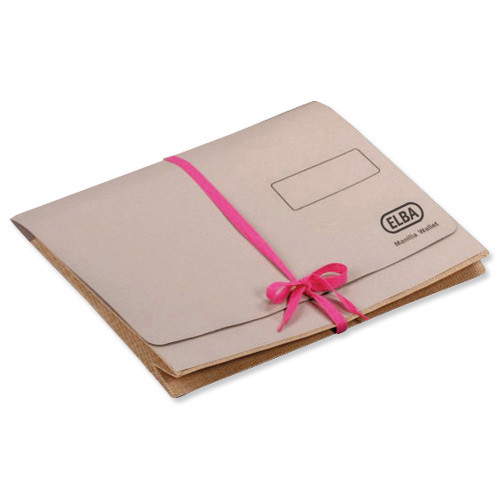 Elba Deed Legal Wallet with Security Ribbon 360gsm 75mm Foolscap Buff Ref 100080792 [Pack 25]
