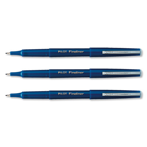 Pilot Fineliner Pen Medium 1.2mm Tip 0.4mm Line Blue Ref SWPPF03 [Pack 12]