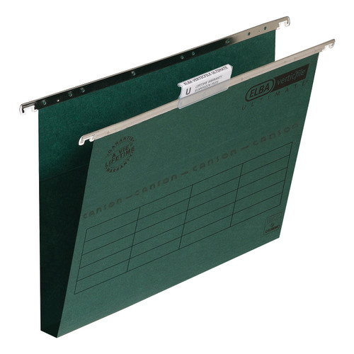 Elba Verticfile Ultimate Suspension File 30mm Wide-base Manilla 240gsm Green Ref 100331114 [Pack 50]