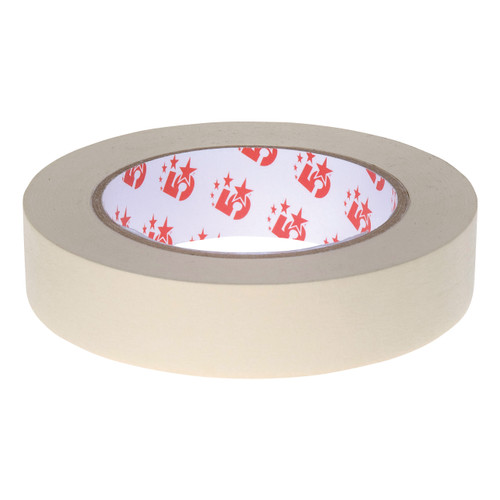 5 Star Office Masking Tape Crepe Paper 25mm x 25m [Pack 6]