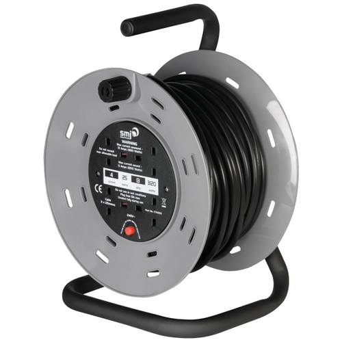 Extension Reel 25 Metre 13 Amp 4 Socket with Carry Handle