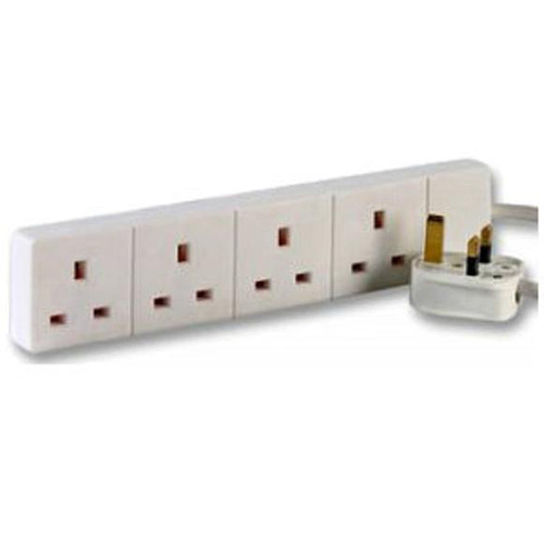 Extension Lead 5 Metres 13 Amp 4 Covered Sockets