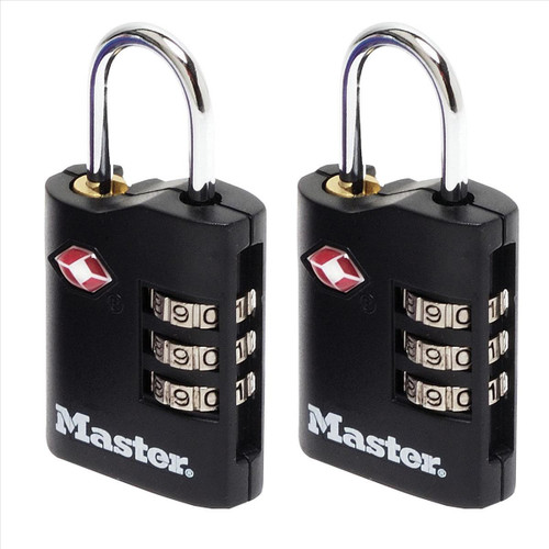 Masterlock Combination Padlock TSA Certified Ref 4680DBLK [Pack 2]