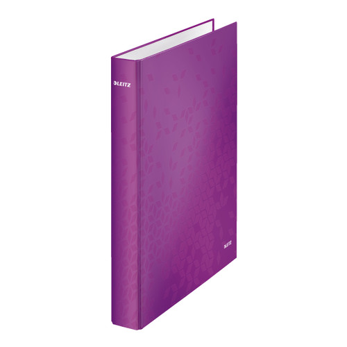 Leitz FSC WOW Ring Binder 2 D-Ring 25mm Size A4 Purple Ref 42410062 [Pack 10]