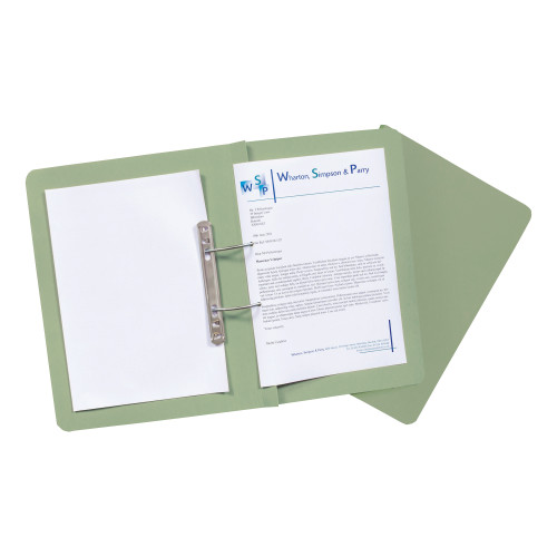 Guildhall Transfer Spring Files Heavyweight 315gsm Foolscap Green Ref 348-GRNZ [Pack 50]