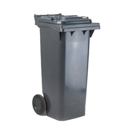 Wheelie Bin High Density Polyethylene with Rear Wheels 80 Litre Capacity 445x525x930mm Grey