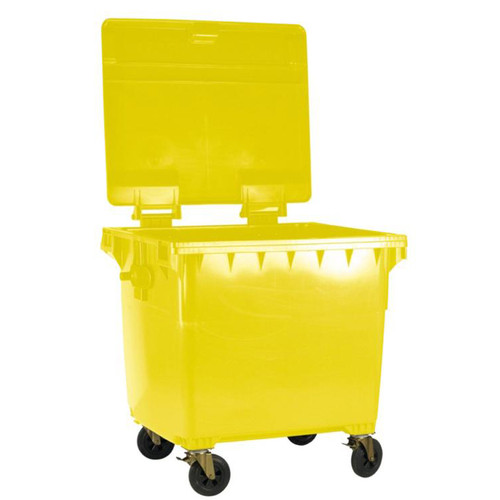 Four Wheeled Bin UV Stabilised Polyethylene 770 Litres 55kg 1350x770x1360mm Yellow