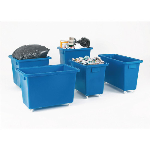 Bottle Skip Four Castors Medium Density Polyethylene 930x340x550mm Royal Blue