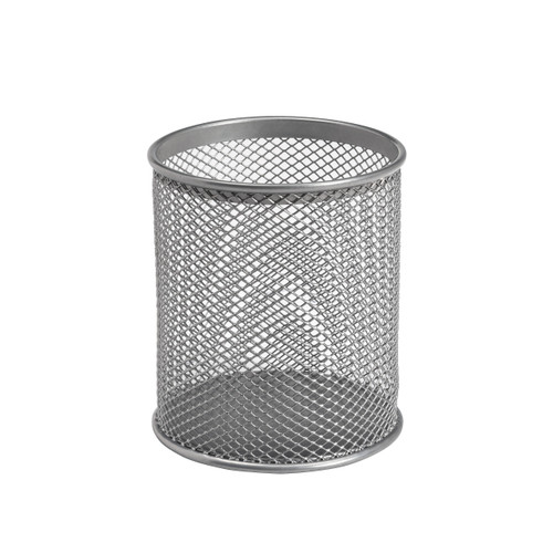 5 Star Office Pen Pot Wire Mesh DiaxH: 80x95mm Silver