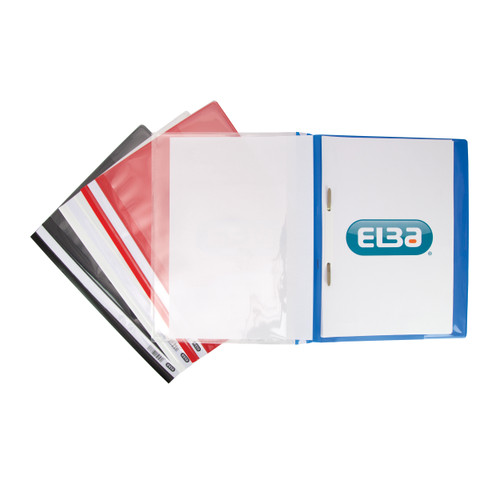 Elba A4+ Report File Capacity 160 Sheets Clear Front A4 Red Ref 400055038 [Pack 25]