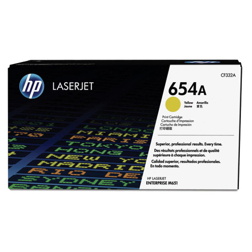 HP 654A Laser Toner Cartridge Page Life 15000pp Yellow Ref CF332A