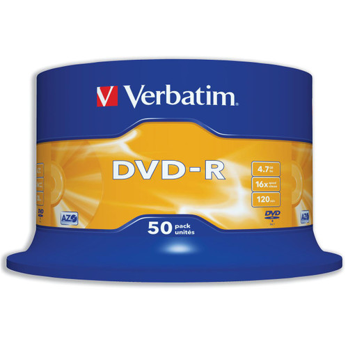 Verbatim DVD-R 4.7GB 16X Spindle Ref 43548 [Pack 50]