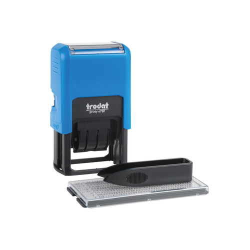 Trodat Printy 4750 Typo Dater Stamp with D-I-Y Text/Date Self-Inking 4mm Line 40x23mm Red/Blue Ref 140030