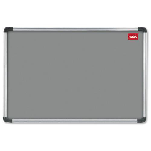 **Nobo EuroPlus Felt Noticeboard with Fixings and Aluminium Frame W1200xH900mm Grey Ref 30230158