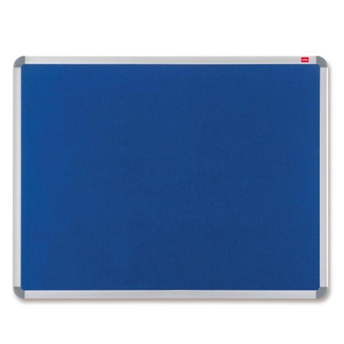 Nobo EuroPlus Felt Noticeboard with Fixings and Aluminium Frame W1200xH900mm Blue Ref 30230175