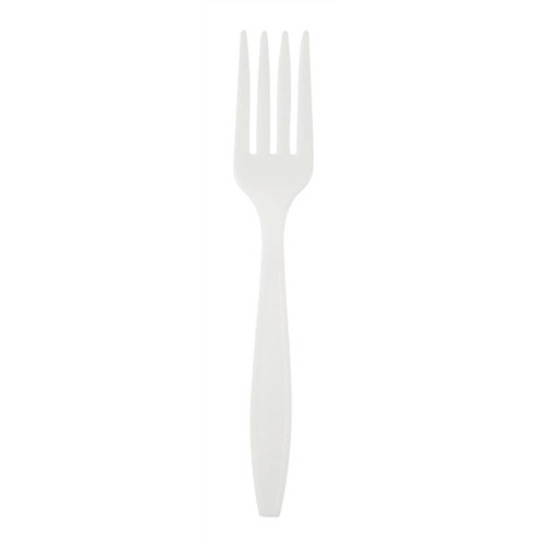 Fork Disposable Plastic White [Pack 100]