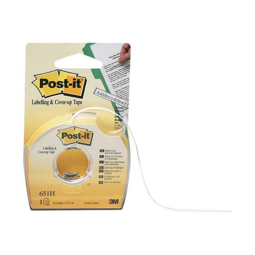 Post-it Labelling and Cover-up Tape Repositionable 1 Line 4.2mm Ref 651H