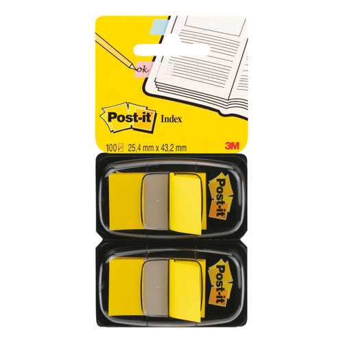 Post-it Index Flags 50 per Pack (x2) 25mm Yellow Ref 680-YEEU [Pack 2]