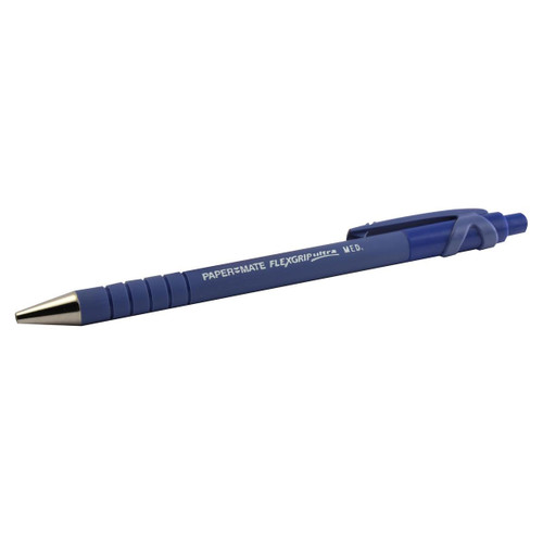 Paper Mate Flexgrip Retractable Ultra Ball Pen Medium 1.0mm Tip 0.7mm Line Blue Ref S0190433 [Pack 12]
