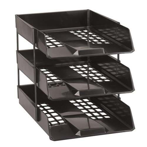 Avery Basics Letter Tray Stackable Versatile A4 Foolscap W278xD390xH70mm Black Ref 1132BLK