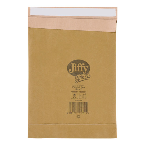 Jiffy Padded Bag Envelopes Size 2 195x280mm Brown Ref JPB-2 [Pack 100]