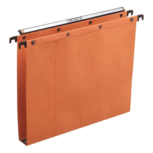 Elba AZO Ultimate Linking Suspension File 30mm Wide-base 240gsm Foolscap Orange Ref 100330314 [Pack 25]