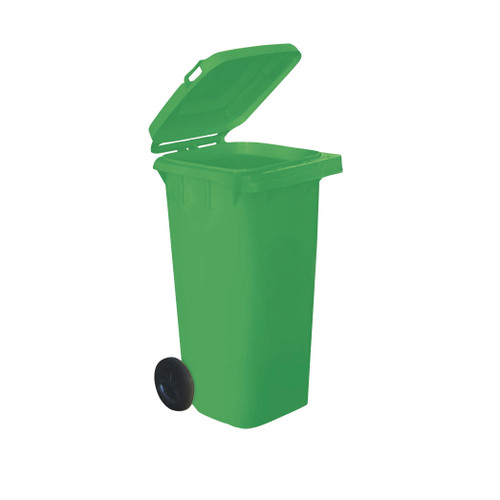 Wheelie Bin High Density Polyethylene with Rear Wheels 120 Litre Capacity 480x560x930mm Green