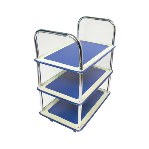 5 Star Facilities Trolley Lightweight Steel Frame 3 Shelf Capacity 120kg Chrome W470xD725xH950mm