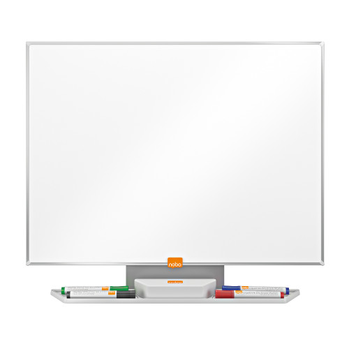 Nobo Classic Nano Drywipe Board Magnetic Steel with Fixings Slim Frame W600xH450mm White Ref 1902641