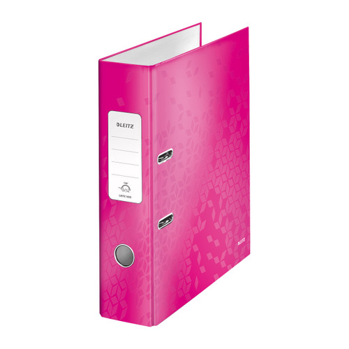 Leitz WOW Lever Arch File 80mm Spine for 600 Sheets A4 Pink Ref 10050023 [Pack 10]