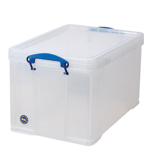 Really Useful Storage Box Plastic Lightweight Robust Stackable 84 Litre W440xD710xH380mm Clear Ref 84C