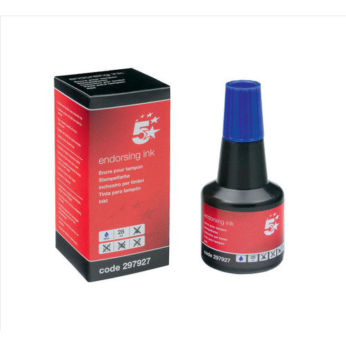 5 Star Office Endorsing Ink 28ml Blue