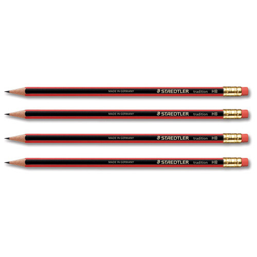 Staedtler 110 Tradition Pencil with Eraser PEFC HB Ref 112HBRT [Pack 12]