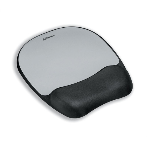 Fellowes Mousepad Non-skid Memory Foam Silver Ref 917580