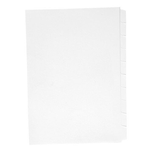 Concord Reverse Collated Subject Dividers 10-Part Unpunched 150gsm A4 White Ref 7501 [Pack 25]