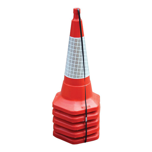 Safety Cone Standard One Piece H750mm with Sealbrite Sleeve [Pack 5]