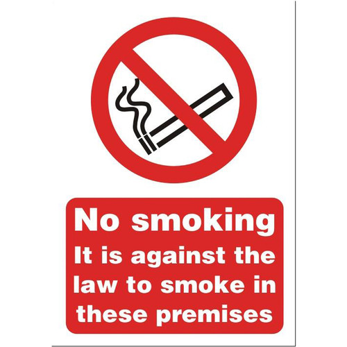 Stewart Superior No Smoking on Premises Sign A5 Self-adhesive Vinyl Ref SB003SAV