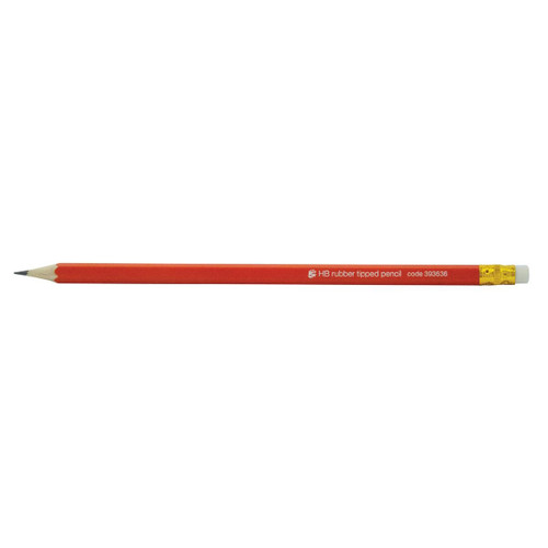 5 Star Office Pencil with Eraser HB Red Barrel [Pack 12]