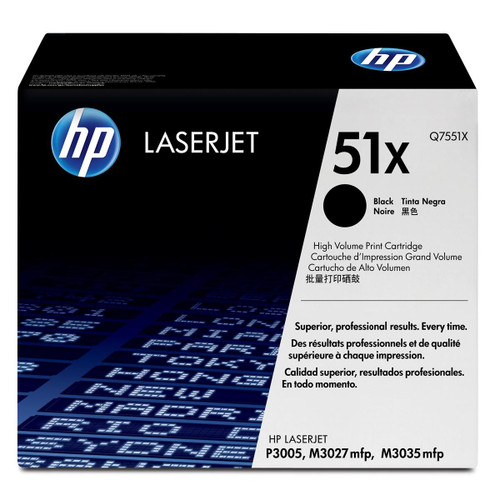 HP 51X Laser Toner Cartridge High Yield Page Life 13000pp Black Ref Q7551X